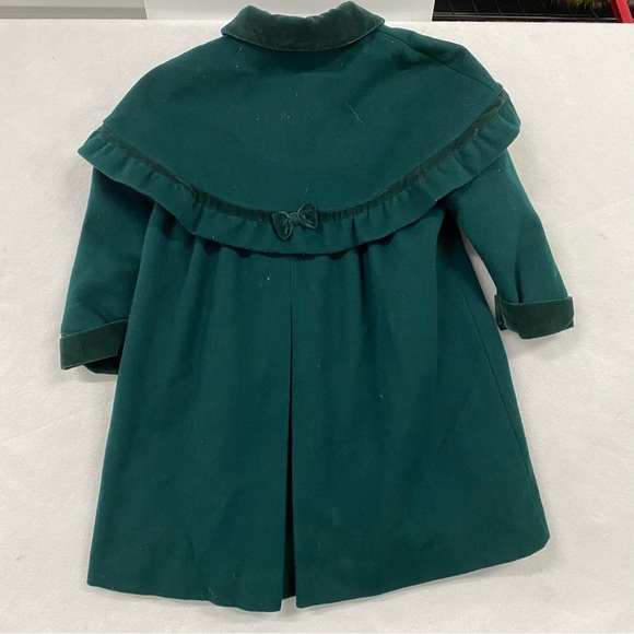 Rothschild Girl's Green Wool Pea coat 6 - Picture 5 of 9